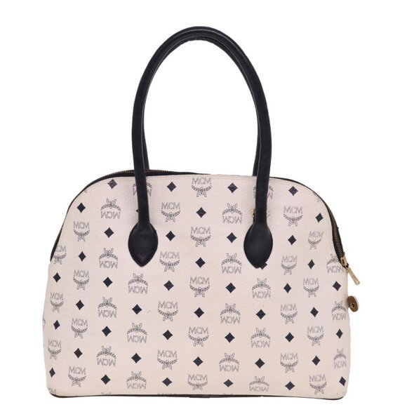 MCM Vicetos Logogram Hand Bag PVC 2way White - Picture 2 of 15
